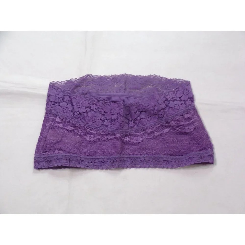 FREE PEOPLE Lace Bandeau Bralette Bra Deep Lavender Purple Medium NEW - Picture 6 of 6